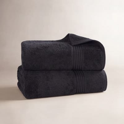 8-Pack 100% Black Ring Spun Cotton Jumbo Bath Sheets 35x70 Inches 600 GSM
