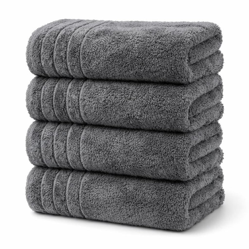 18-Pack Cotton Grey Bath Towels - Soft, Absorbent & Durable