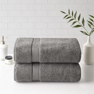8-Pack 100% Ring Spun Cotton Grey Jumbo Bath Sheets 35x70 Inches 600 GSM