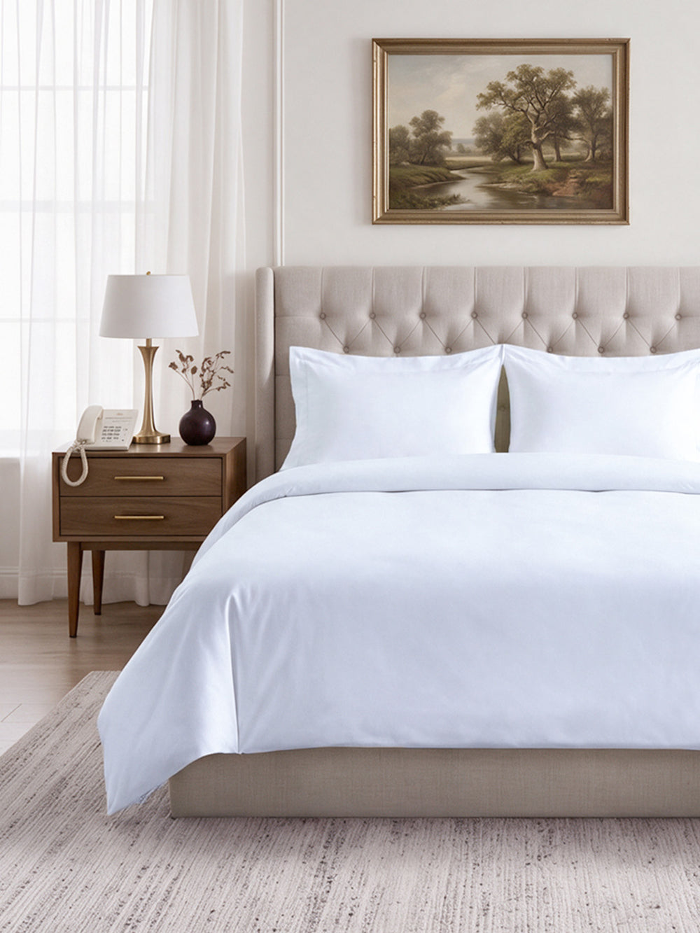 White Luxury 3-Piece Duvet Cover Sets Queen